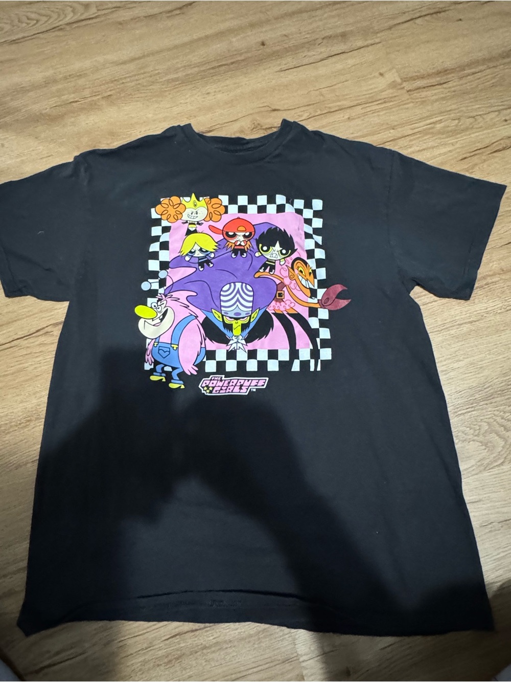 Powerpuff Girls cotton black Graphic  t-shirt  Size ;L